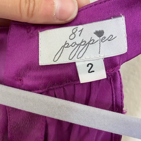 100% Silk Purple Top - Picture 3 of 4